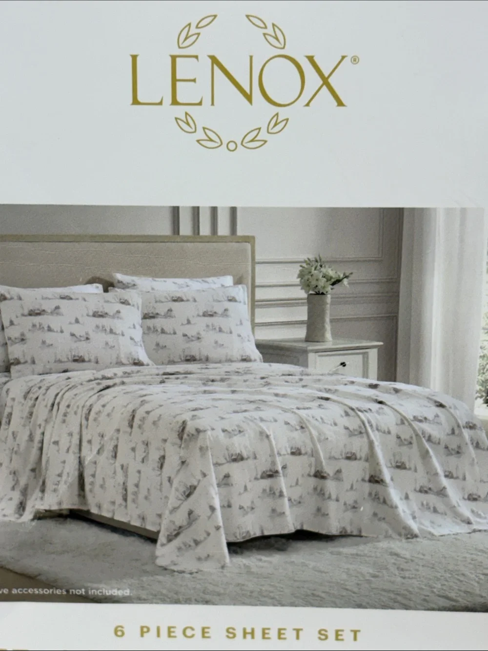 Lennox six piece flannel sheet set